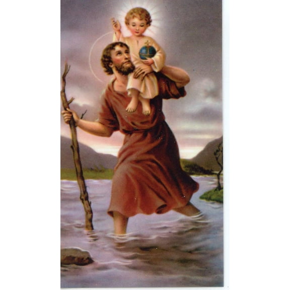 St. Christopher - Relic Laminated holy card - Blessed by Pope Francis