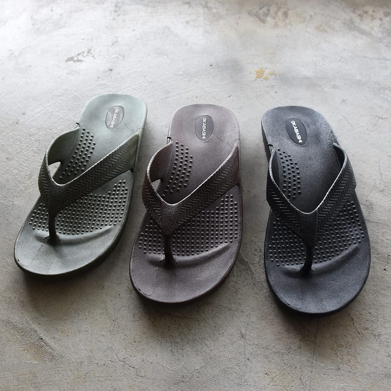 Okabashi Mens Surf Flip Flops (Green 