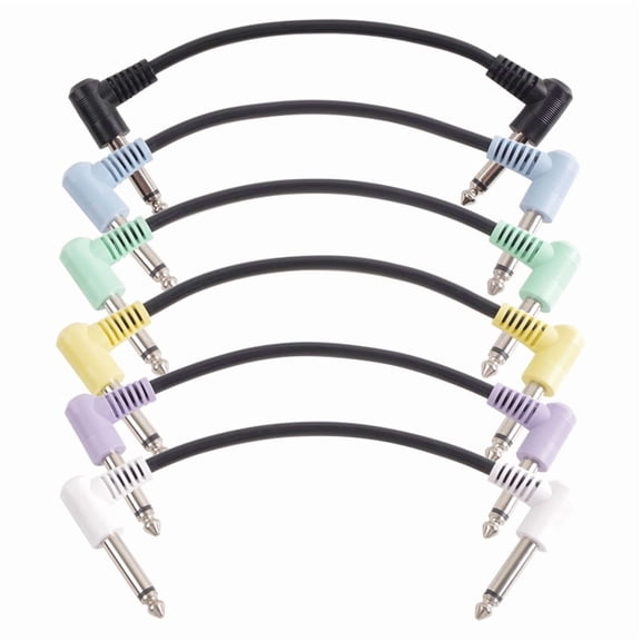 6 Packs 18cm Guitar Effect Pedal Round Patch Cables Instrument Guitar Pedal Cable Connectors Patch Cable Multicolor,6 x Guitar Patch Cables,Multicolor