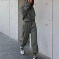 thumbnail image 2 of IROINNID Tracksuit For Women 2 Pieces Set Discount Casual Color Long Sleeved Hoodie Trousers Sweatshirt Sports Suit Sport Suit,Gray, 2 of 6