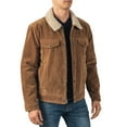 thumbnail image 6 of Alpine Swiss Aaron Mens Trucker Jacket Sherpa Collar Vegan Leather Warm Casual Coat, 6 of 8