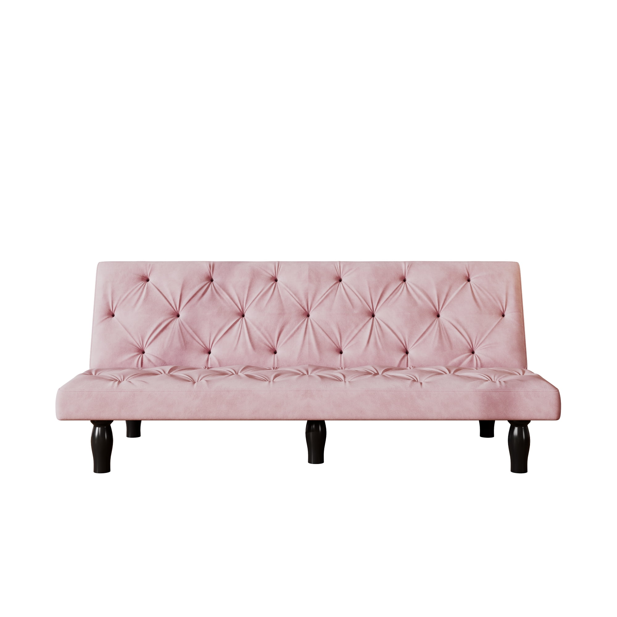 Jopath 66" 2-Seater Sofa Couches with Transforms Seamlessly, Velvet Sofa Bed for Apartments Living Room Bedroom Pink