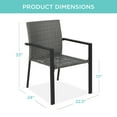 thumbnail image 7 of Best Choice Products Set of 2 Wicker Chairs, Stackable Outdoor Dining Furniture w/ Armrests - Gray, 7 of 7