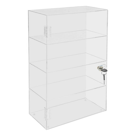 Acrylic Display Case with Lock Keys, 4-tier Showcase Display Cabinet for Home