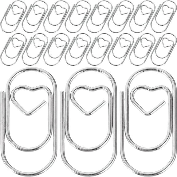 50pcs Small Paper Clips Heart Paperclips Shaped Bookmark Clips Cute Paper Clips Office Favors
