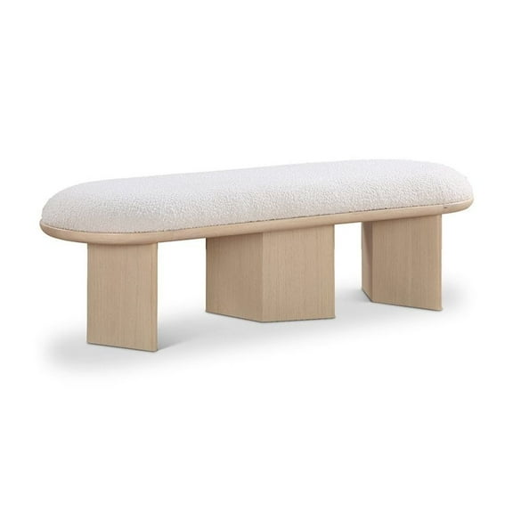 Meridian Furniture Wilshire Cream Boucle Fabric Bench