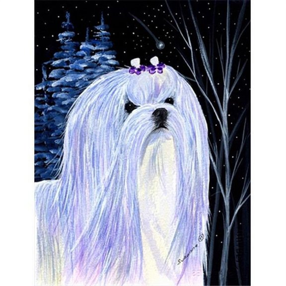 Starry Night Maltese Flag - Garden Size, 11 x 15 in.