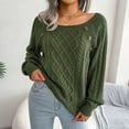 thumbnail image 4 of Casual Knitted Sweater Tops for Women Cable Knit Long Sleeve Round Neck Button Sweaters Fall Winter Pullover Jumpers, 4 of 8