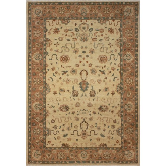 Peshawar Aadhya Ivory/Rose Rug, 6'1" x 8'9"
