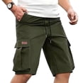 thumbnail image 4 of Lovzfmll Casual Fashion Multi-Pocket Elastic Waist Cargo Shorts for Men, Athletic Cargo Bermuda Shorts Army Green, XL, 4 of 4