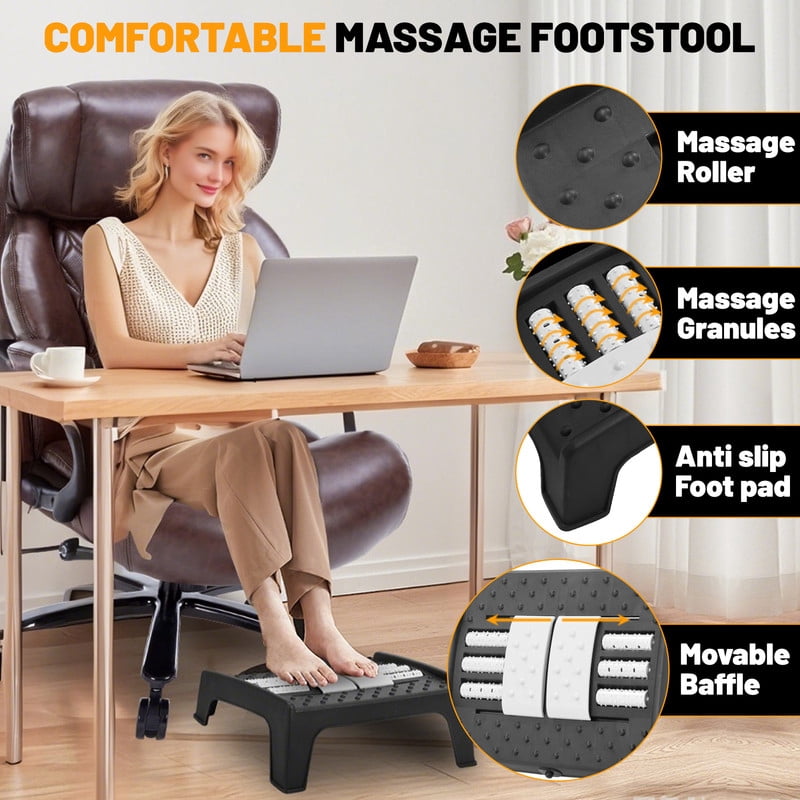 Qusaphy Big and Tall 800 lbs Heavy Duty Executive Office Chair, Ergonomic High Back PU Leather Computer Chair with Massage Footstool