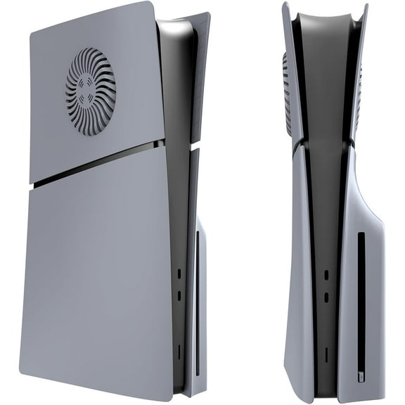 Slim Disc Edition Cover Plates with Cooling Vents for New PS5 Slim Console, Shell Panels for New PlayStation 5 Slim Accessories Protective Replacement Faceplate (Grey)