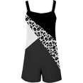 thumbnail image 4 of Gibobby pantalones siameses de pierna ancha Mono de tirantes de bolsillo informal de moda estampado para mujer(Blanco， L), 4 of 5