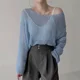 thumbnail image 4 of summer Women's Knitted Sweaters Lady Hollow Out Mesh Thin Pullover See Through Look Long Sleeve Loose Tops Smock Sunscreen shirt, 4 of 5