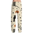 thumbnail image 5 of Evdexr Men's Halloween Pajamas 2026 Pumpkin Bat Jack O Lantern Graphic Pajama Pants Elastic Waist Drawstring Pants Lounge Sleep Lightweight Trousers with Pocket S, 5 of 6