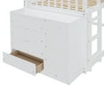thumbnail image 6 of Bellemave Twin Over Twin Bunk Bed with Storage, Wood Low Bunk Bed with 4 Drawers and 3 Shelves, Twin Floor Bunk Bed Frame for Teens  Adults- White, 6 of 8