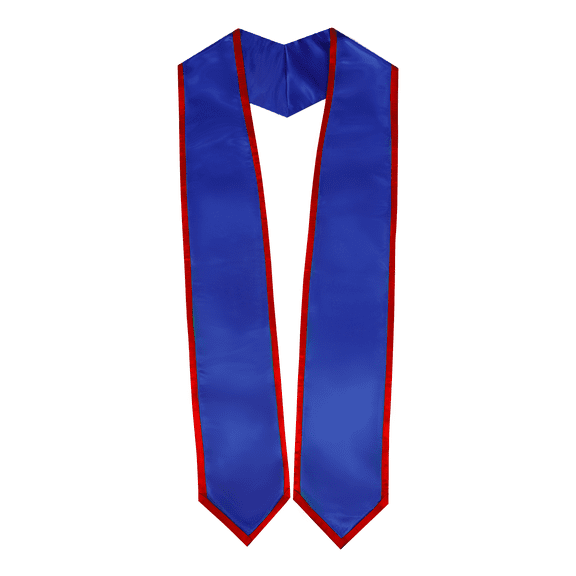 Honors Graduation Academic Stoles/Sashes with Classic End and Trim (Royal Blue w/Red Trim)