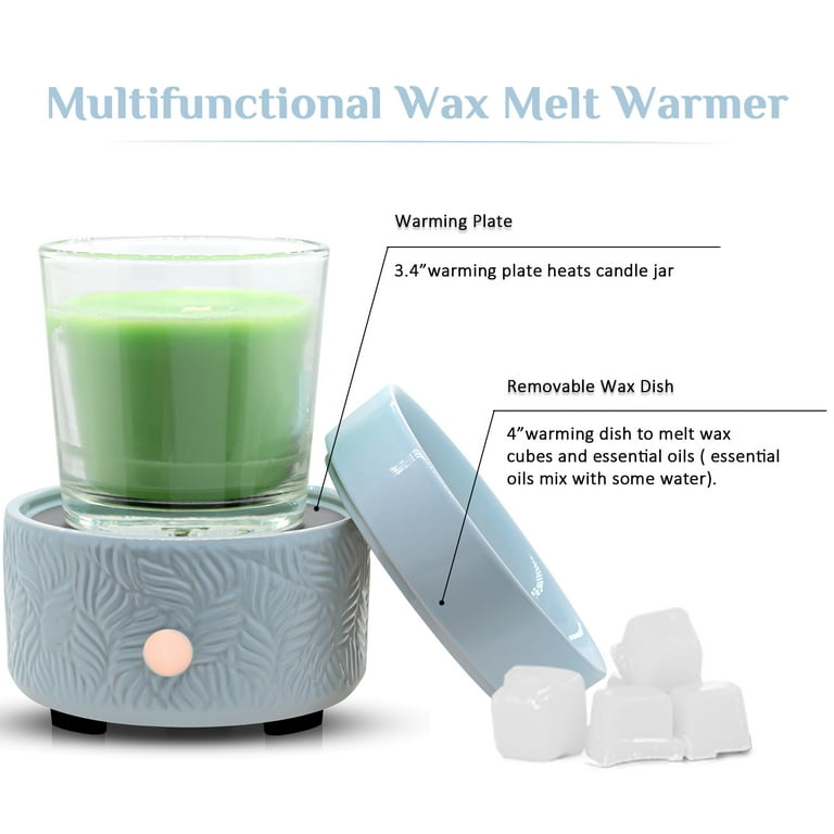 Bobolyn Ceramic Wax Melts Warmer 3-in-1 Electric Candle Wax Burner Fragrance Candle Melt Scented Wax Warmer Burner Gifts for Home Office Perfect Decor