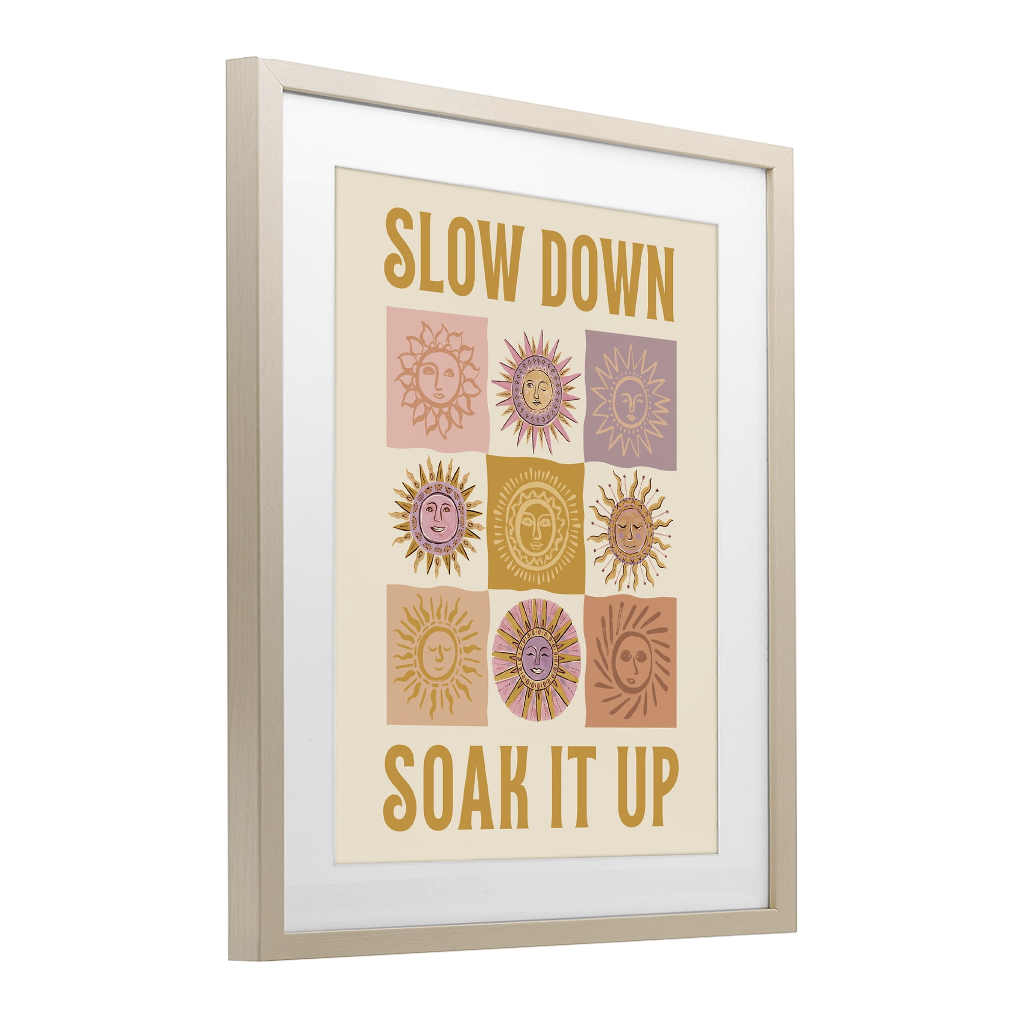 Stupell Industries Slow Down Soak It Up Birch Framed Print Under Glass, design by Two If By Sea Studios