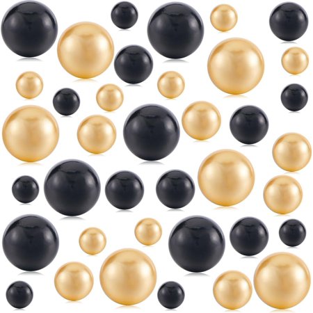 ABS Plastic Imitation Pearl Beads No Hole Round Mixed Color 8~20mm 180pcs/bag