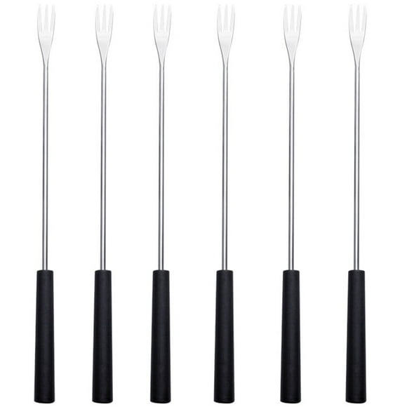 SHISUYAN Stainless Steel Dinner Forks Black For Barbecue 6Pcs 10.2In