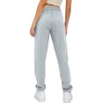 thumbnail image 4 of Makaor Jogger Pants for Women with Pockets Solid Baggy Fleece Athletic Pants with Elastic Waist Gray L, 4 of 4
