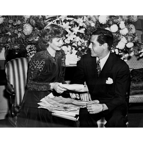 Lucille Ball smiling with Man Photo Print (8 x 10)