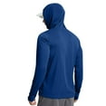 thumbnail image 4 of Lumeqa Men's Sun Protection Shirts UPF 50+ Long Sleeve Hoodie with 2 Pockets UV SPF Fishing Hiking Rash Guard Shirts Blue XXL, 4 of 6