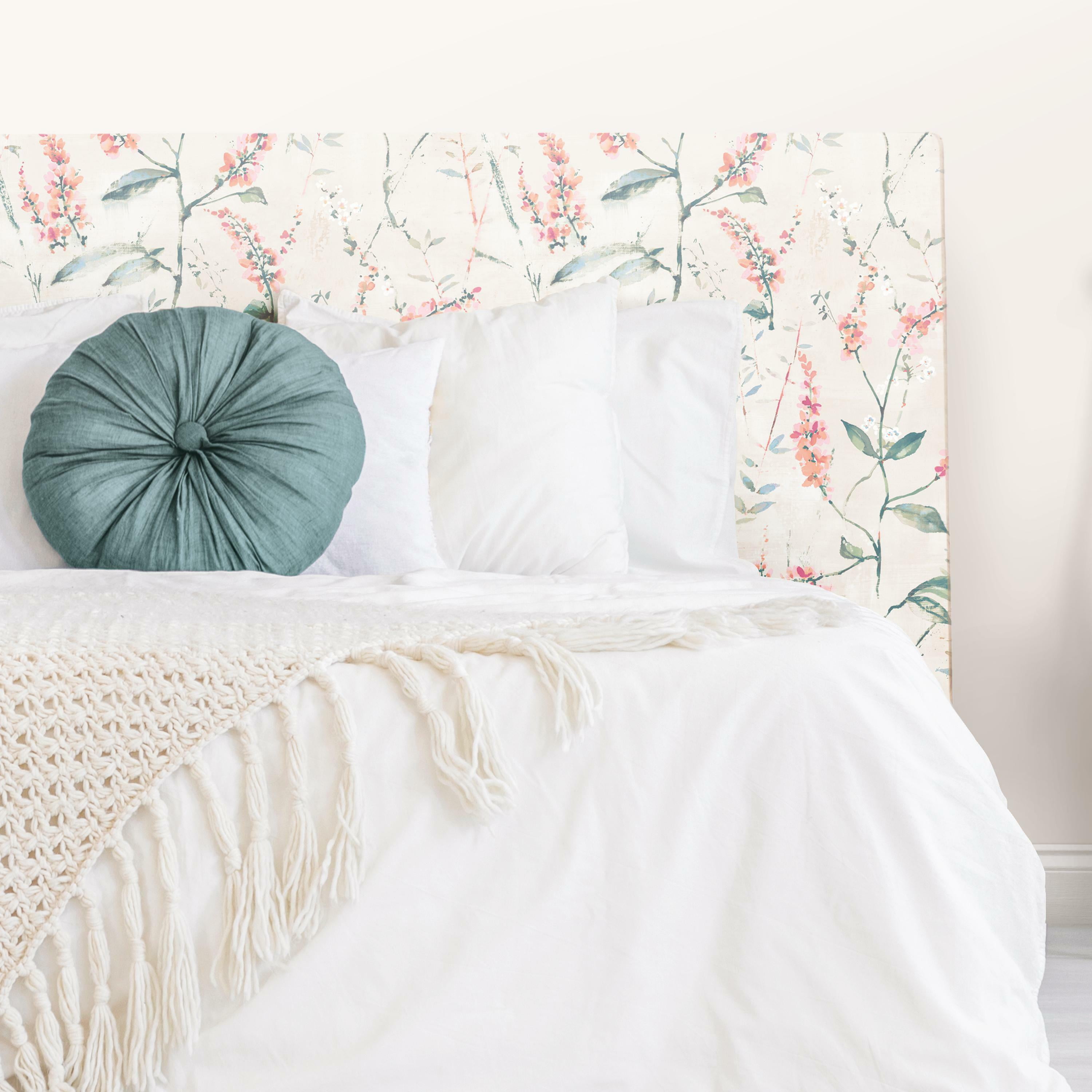RoomMates Coral Floral Sprig Peel and Stick Wallpaper