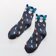 thumbnail image 2 of Printed Fun Colorful Festive Crew Knee Cozy Socks Women Fancy Christmas Holiday Design Soft, 2 of 4