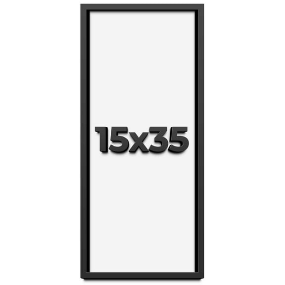 15x35 Shadow Box Frame Black | 1 inches Deep Real Wood Contemporary Shadowbox Display Frame | UV