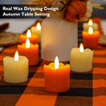 thumbnail image 2 of Velas votivas sin llama, cera auténtica, naranja rizada, 5 cm, 4 unidades, 2 of 6
