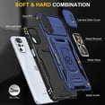 thumbnail image 3 of For Motorola Moto G22 2022 6.5", Hybrid Rugged PC Shell 360°Rotating Holder/Kickstand Camera Slide Car Mount Anti-fall Airbags Military-Grade Shockproof Anti-fingerprint Case,Navyblue, 3 of 7