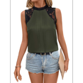 thumbnail image 3 of Women'S Lace Sleeveless Tops Pleated Summer Tank Tops 2025 Dressy Casual Sleeveless Shirts Blouse Green S, 3 of 9