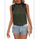 thumbnail image 3 of Blusas Sin Mangas de Encaje para Mujer, Blusas Plisadas de Verano 2025, Blusas Elegantes e Informales Sin Mangas. Verde S, 3 of 9