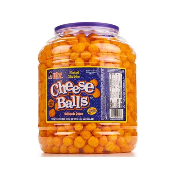 Utz Cheddar Cheese Balls 35 oz Barrel