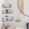 thumbnail image 6 of 6 Pack Shower Caddy, Strong Adhesive Shower Organizer Shelf with Hooks. Rustproof Wall-Mounted Shower Shelves for Kitchen, Dorm and Bathroom Organizer. No Drilling (Black), 6 of 8