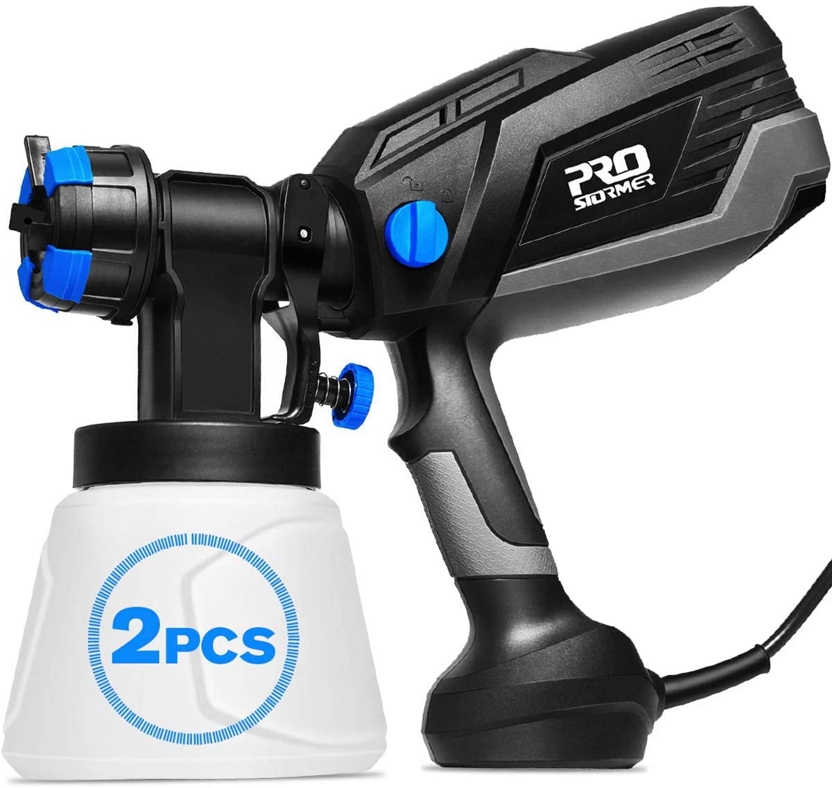 2pcs Electric Paint Sprayer Spray Gun Adjustable Valve Knob Flow Control 800ml 