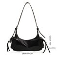 thumbnail image 2 of HUISZJ Shoulder Bag, Punk Style Shoulder Bag Clutch Handbag, PU Leather Top Handle Handbag for Travel Commute Work (Black), 2 of 9