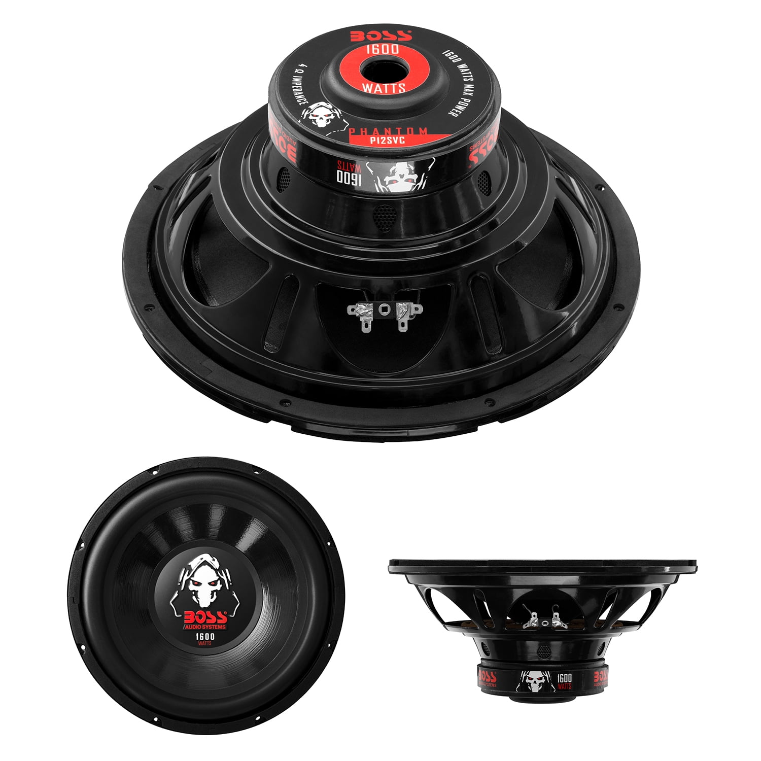 BOSS Audio Systems P12SVC 12 Inch Car Subwoofer Black Sold Individually Single 4 Ohm Voice Coil 1600 Watts Maximum Power BOSS Audio Systems P12SVC 12 Inch Car Subwoofer Black Sold Individually Single 4 Ohm Voice Coil 1600 Watts Maximum Power