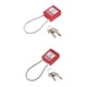 thumbnail image 1 of de bloqueo de seguridad rojo de 2 piezas con llaves , grillete para disyuntores anchos o altos, 1 of 9