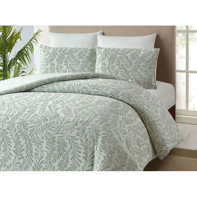 Better Homes & Gardens Botanical 3-Piece Comforter Set, Green, DQ, All Ages
