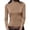 Khaki, variant on EDFBUYKRS V Neck Solid Print Polyester, Long Sleeve Blouse (Women's) Xxl