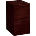 thumbnail image 3 of HON 10500 Series Mobile File, File Pedestal-2-Drawer 15.8"x 22.8"x 28"-2 x Drawers for File-Legal, Letter-Security Lock, File Cabinet, Leveling Glide, Ball-Bearing Suspension-Mahogany-Laminate-Wood, 3 of 4