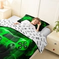 thumbnail image 4 of meiyoeat Neon Green Smoke Gaming Twin Comforter Sets for Boys Teens, Video Game Gamer Bedding Set, Black Green, Gamepad Reversible 2 Pieces, 1 Comforter and 1 Pillowcase, 4 of 6