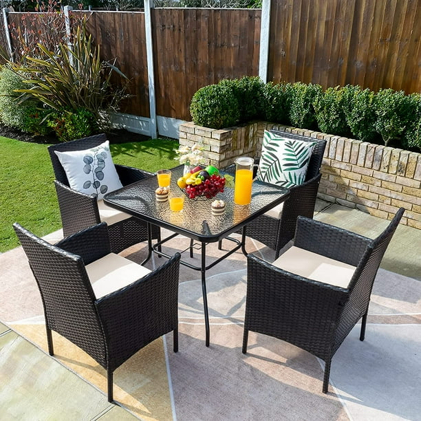 Devoko 5 Pieces Patio Dining Set Patio Furniture Set Outdoor Furniture