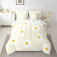 thumbnail image 2 of Castle Fairy Kids Kawaii Daisy 7 Pieces Bedding Comforter Set,Polka Dots Full Bedding Set Lightweight,Chic Flower Fitted Sheet Flat Sheet,Ultra Soft Home Decor, 2 of 8