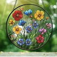 thumbnail image 2 of Wildflower Stained Glass Suncatcher, Wildflower Window Hanging, Wildflowers Suncatcher, Gift For Flower Lovers, Flower Window Decoration, 2 of 2