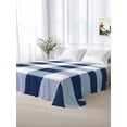 thumbnail image 5 of Navy Blue Plaid Full Size Flat Sheet, Wrinkleproof & Fadeproof Cooling Flat Bed Sheet Only, Spring Farmhouse Buffalo Checkered Breathable Soft Bedding Top Sheets 81 x 96 Inches, 5 of 8