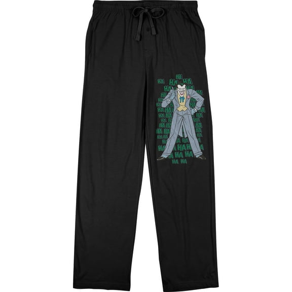 Batman Laughing Joker Men's Black Sleep Pajama Pants-X-Large